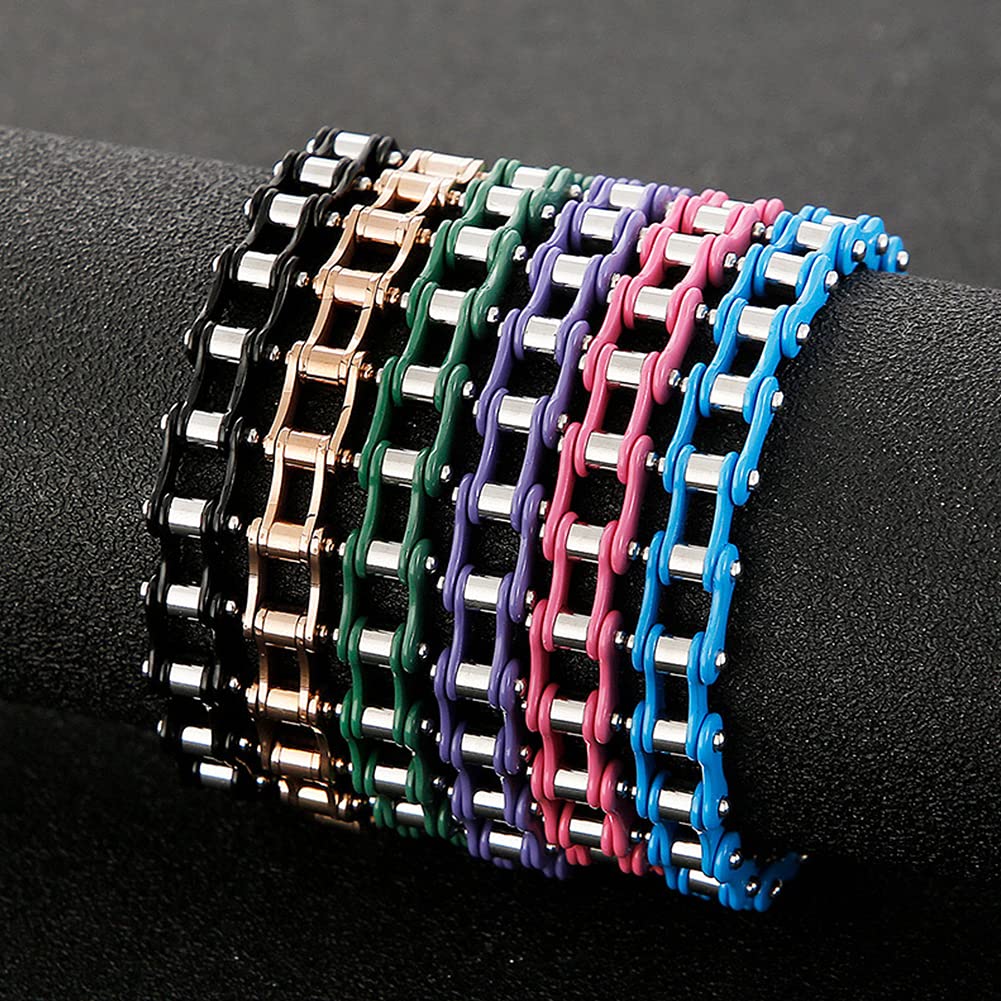Heren roestvrijstalen biker armband, eenvoudige mode fijne fietsketting schakel pols sieraden, jubileum bruiloft cocktailparty geschenk,Red