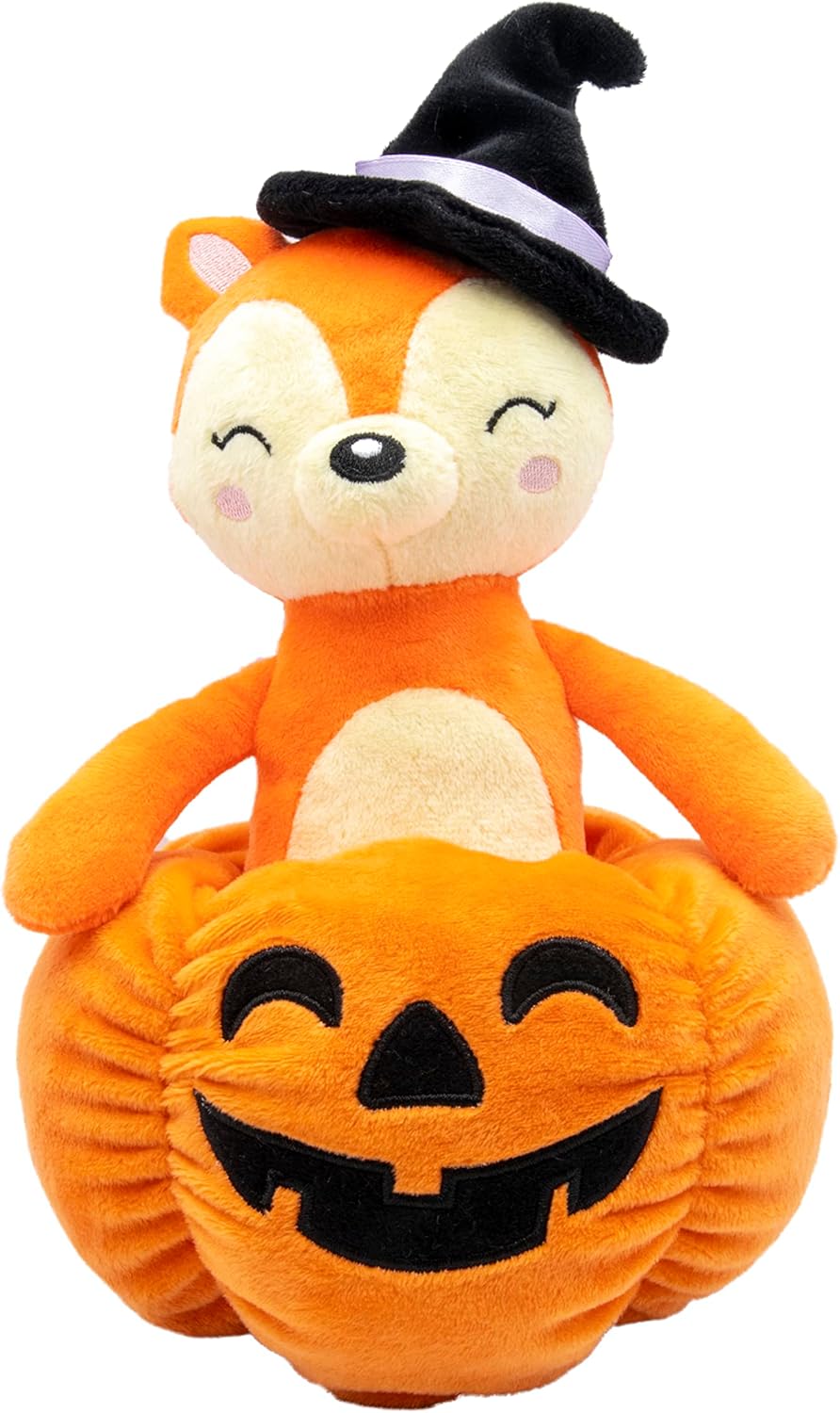 Joy Toy Halloween Fox Plush 14 x 14 x 25 cm in Pumpkin, 21738, Multi-Coloured