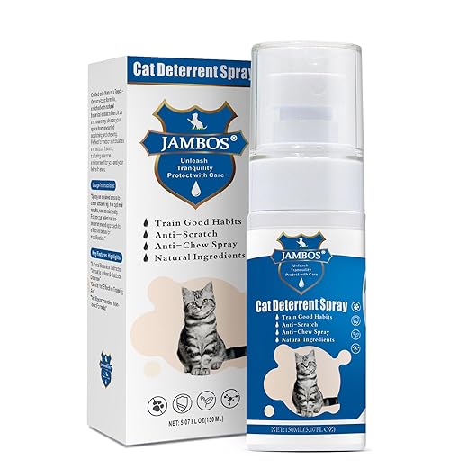 Cat Deterrent Spray - Safe Indoor & Outdoor Deterrent for Furniture Protection, Effective Training Aid with Natural Ingredients - Non-Toxic Anti-Scratch Formula (Blue Light, M)