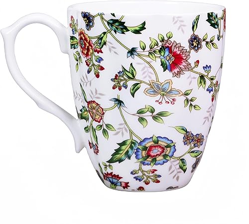 Miniatura 2 de Taza floral de porcelana de 14 onzas, tazas de café con flores, tazas de café con flores para mujeres y hombres, regalos de cumpleaños de Navidad
