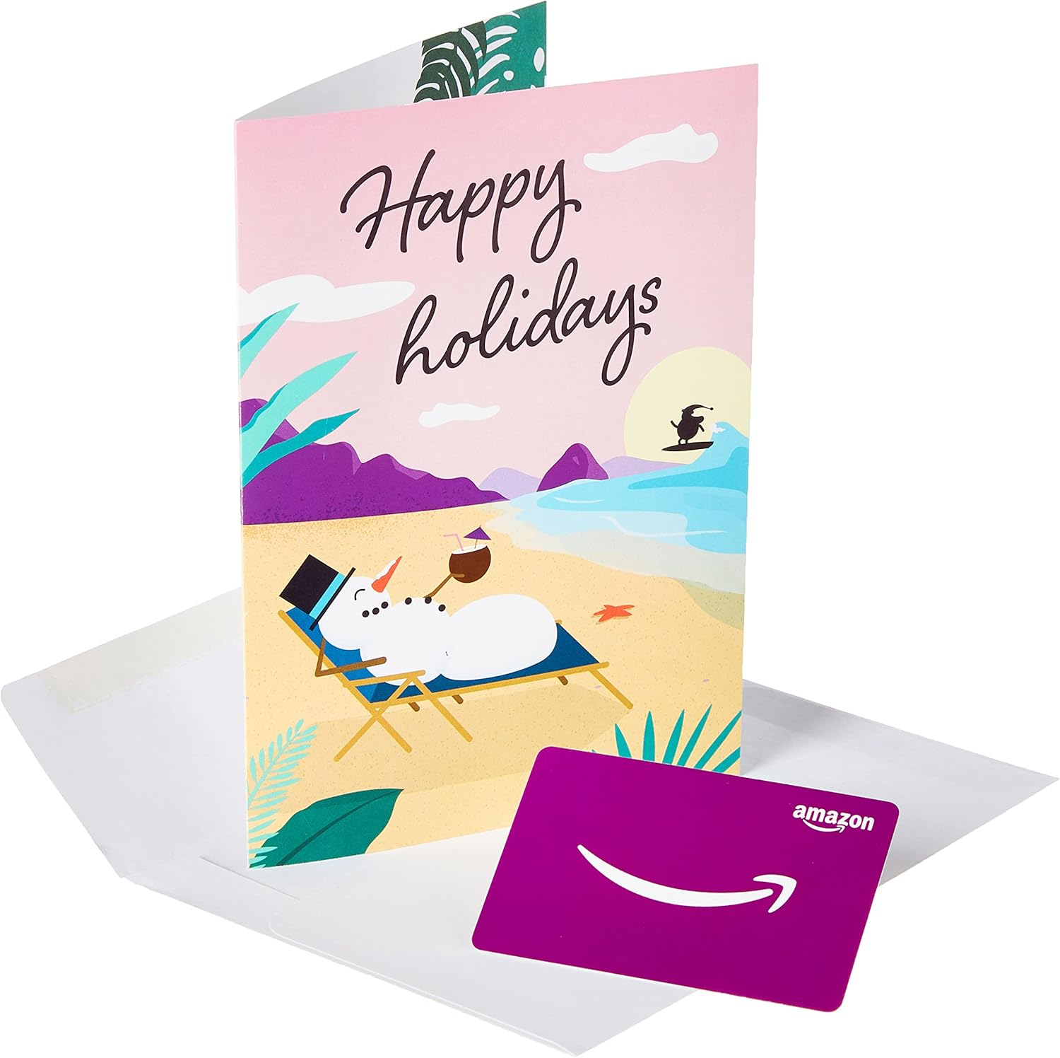 Amazon.ca Gift Card in a Tropical Snowman Greeting Card Amazon.ca