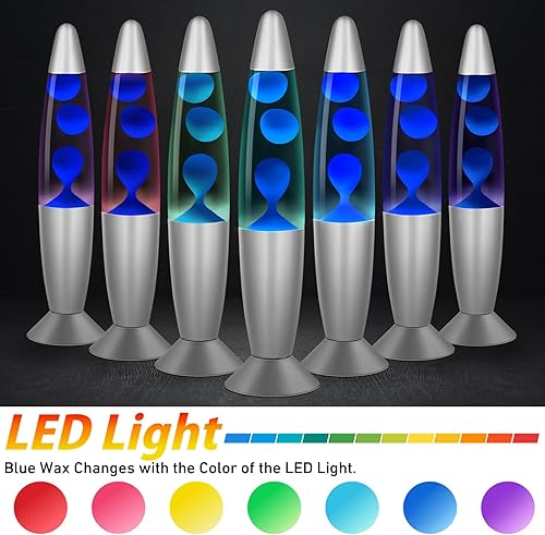 Miniatura 2 de Dalavalampa Lámpara de movimiento líquido que cambia de color, lámpara LED de magma azul de 13 pulgadas para adultos y niños, luz nocturna, regalos