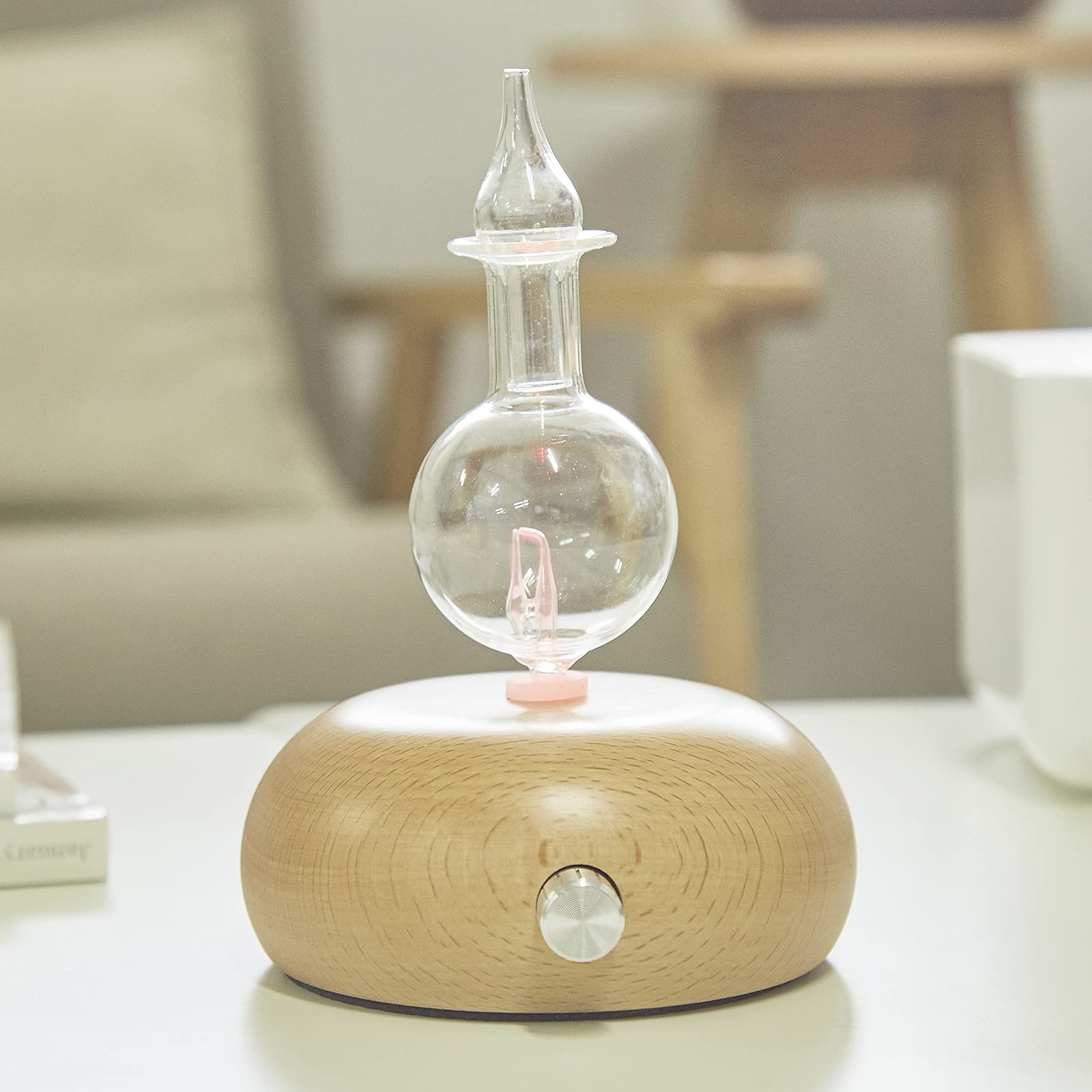 Aromathérapie Diffuseur Nébulisation Diffuseur D'huiles Essentielles, Bois Verre Nébuliseur, Eau, remplit Chambres avec, UN