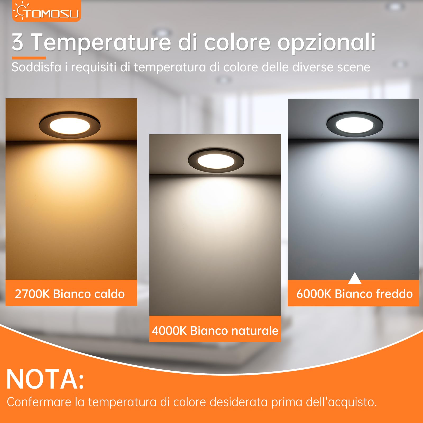 Tomosu 20x Faretti LED da Incasso per Cartongesso Neri, Luce Naturale, 5W | 220V, Diametro 98mm, foro 75mm-85mm, 4000K, 450LM, IP44 Faretti LED Incasso Soffitto per Bagno, Rotonda