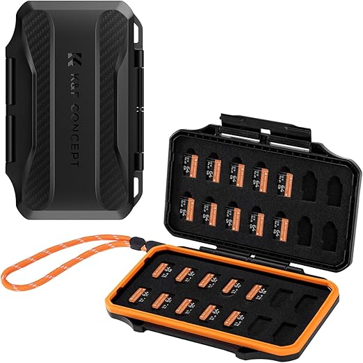 K&F Concept 28 Slot SD Card Case, Water-Resistant Anti-Shock/ Dust SD/TF Card Holder/Organizer