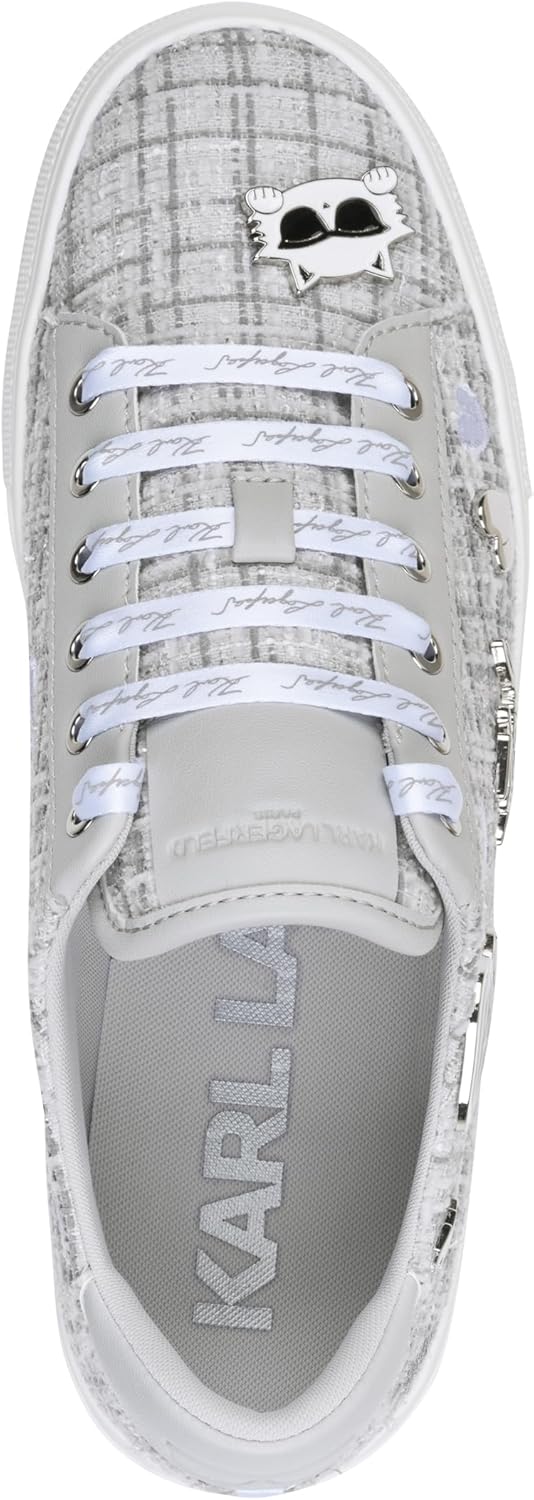 Karl Lagerfeld Womens Cate Sayings Everyday Lace Up Sneaker - Image 4