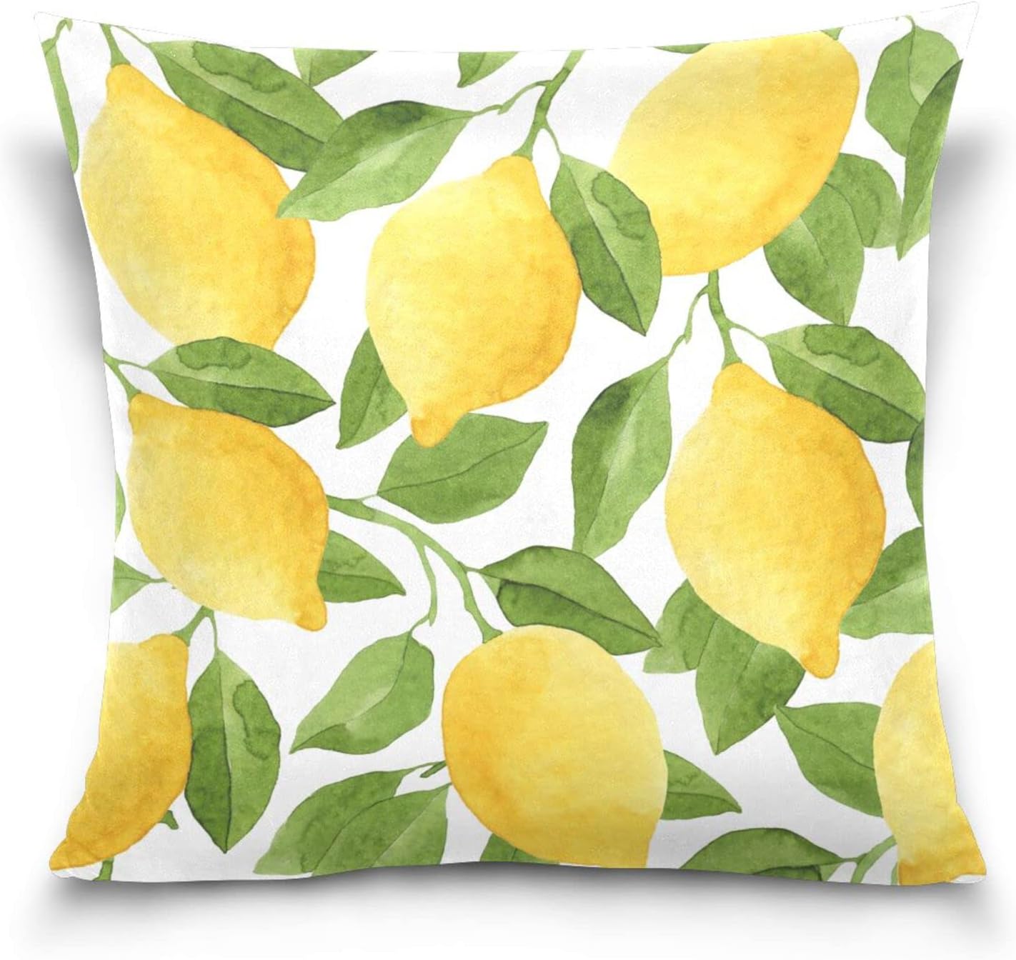 ALAZA Throw Pillow Case Decorative Cushion Cover Square Pillowcase, Watercolor Lemon Tree Sofa Bed Pillow Case Cover(18x18inch) Twin Sides