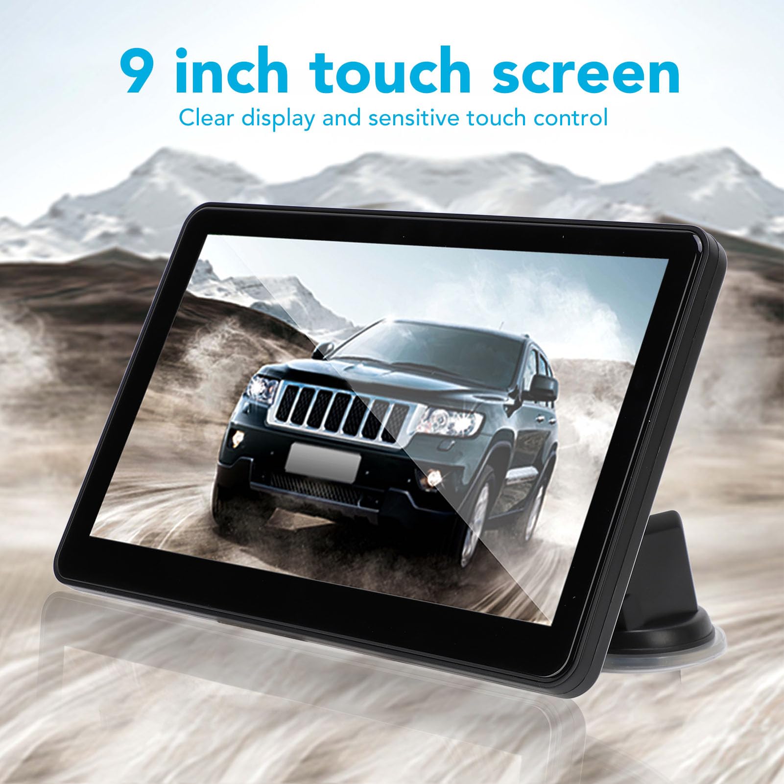 Tragbares Auto-Navigationssystem, 9-Zoll-Auto-Navigationssystem für CarPlay Wireless für Auto 2,5-D-Glas-Touchscreen-Auto-Navigationssystem