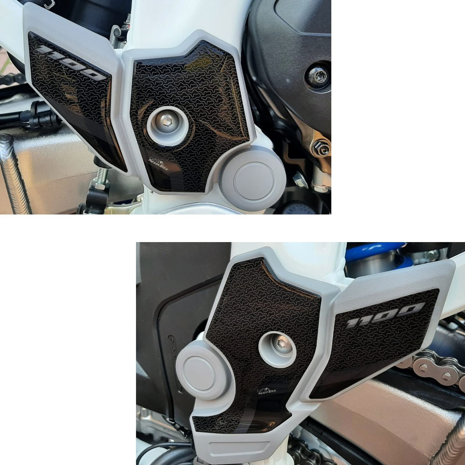 Resin Bike Autocollant Moto Compatibles avec Honda CRF1100L Africa Twin Adventure Sports 2021. Protection Seuils de Porte Contre Les Chocs et Les Éraflures. Autocollant 3D Résinés Fabriqué en Italie