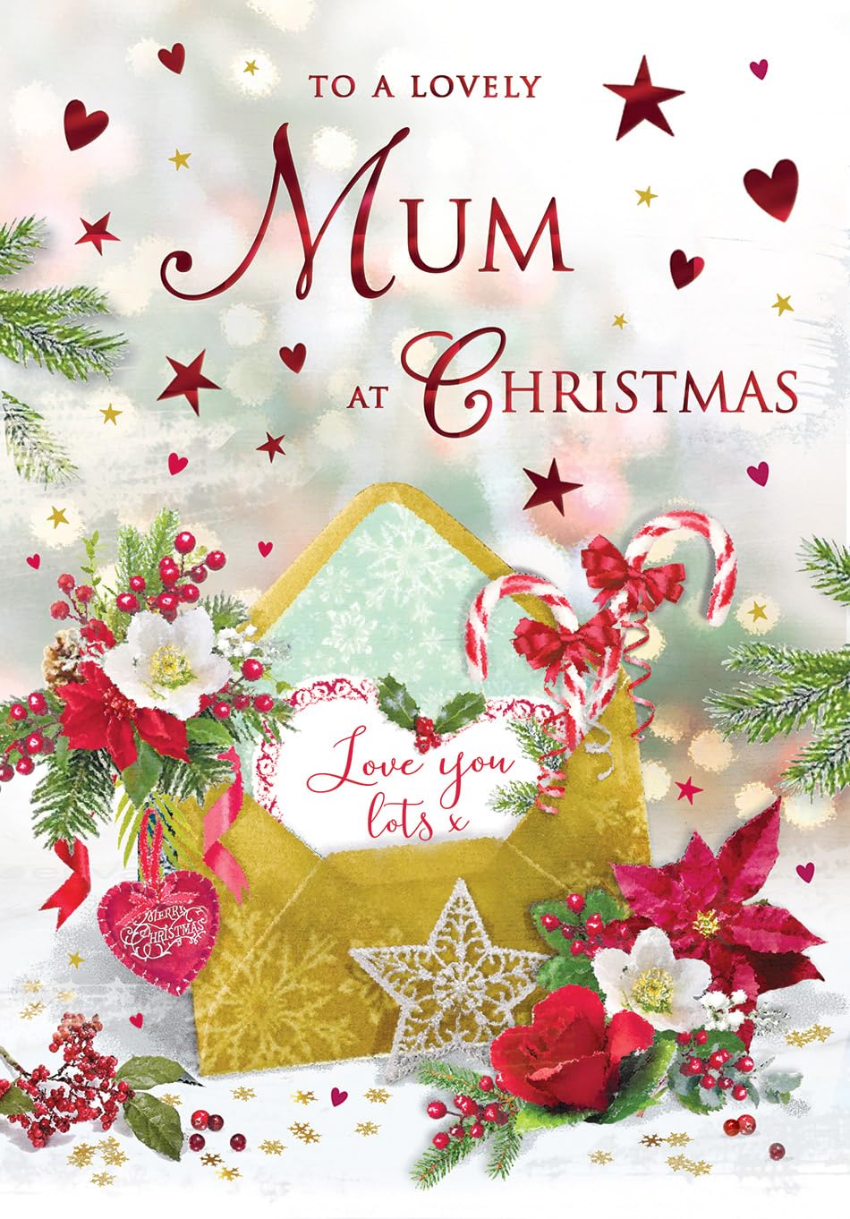 Christmas Card To a Lovely Mum Envelope - 9 x 6 inches - Regal Publishing