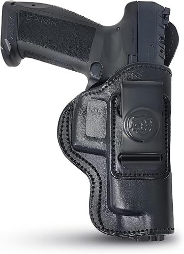 Maxx Carry by PH - Funda de cuero para pistola oculta IWB de mano derecha funda de cuero oculta para pistola Canik TP9 SFX funda de transporte