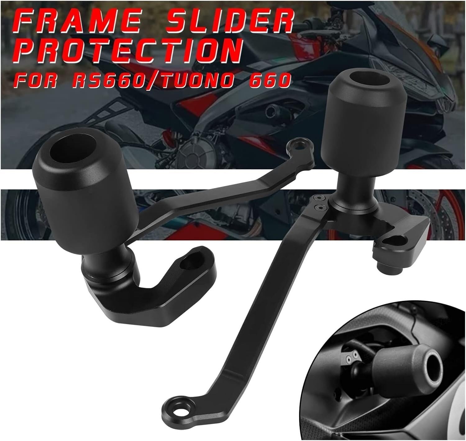 DEAVER Paratelaio Moto per Apr-Ilia RS660 RS 660 2020-2023 Moto Protezione dalla Caduta Paratelaio Carenatura Guard Crash Pad Protector Moto Crash Slider