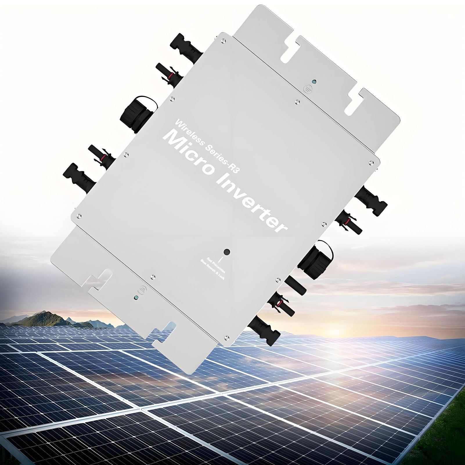 Inversor de Onda sinusoidal Pura Impermeable IP65, microinversor de conexión a Red Solar para Zonas residenciales, comerciales, centrales eléctricas y escuelas. 1200W