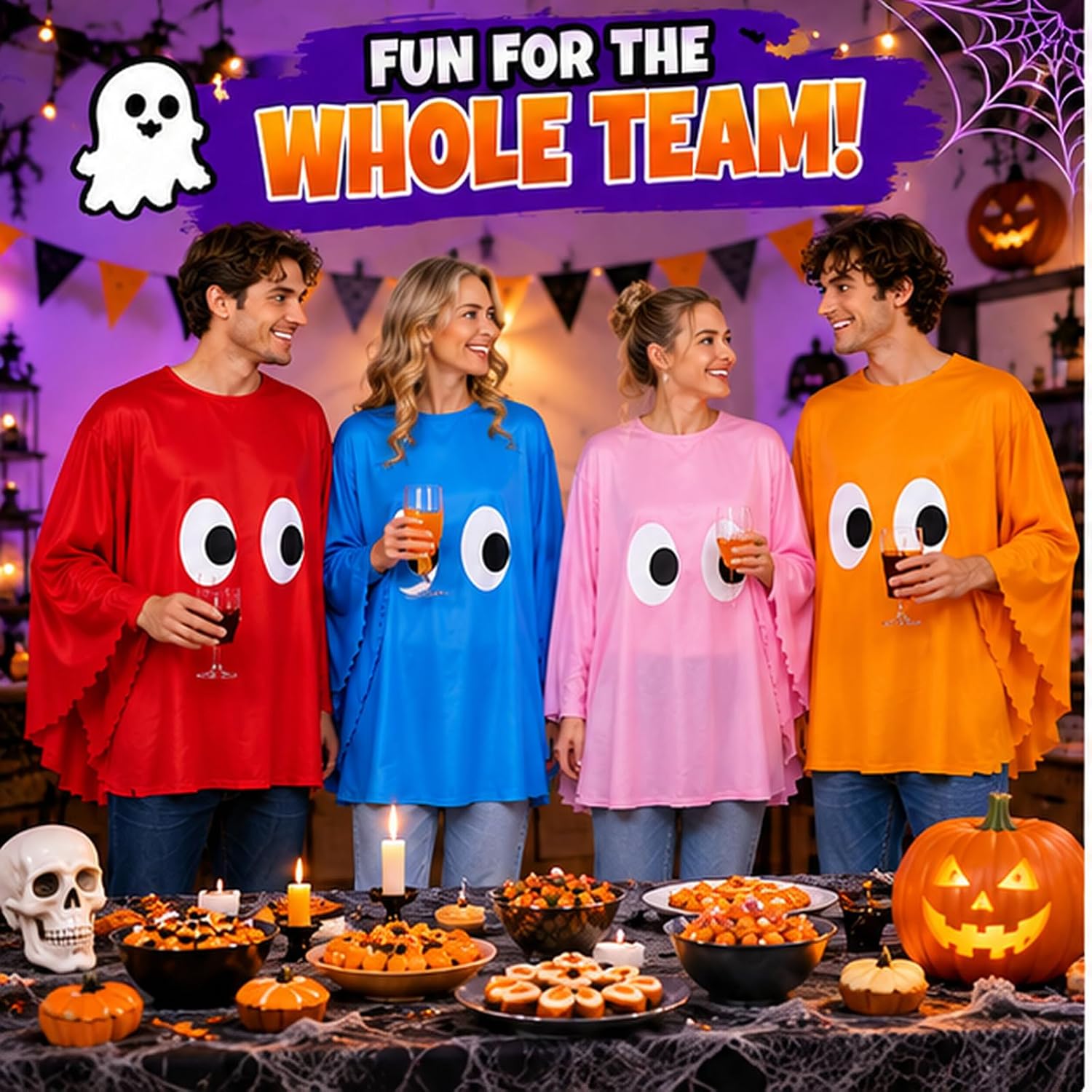 Glitopper 4 Pcs Halloween Costume Capes Set for Group Cosplay Adults Outfit image 4