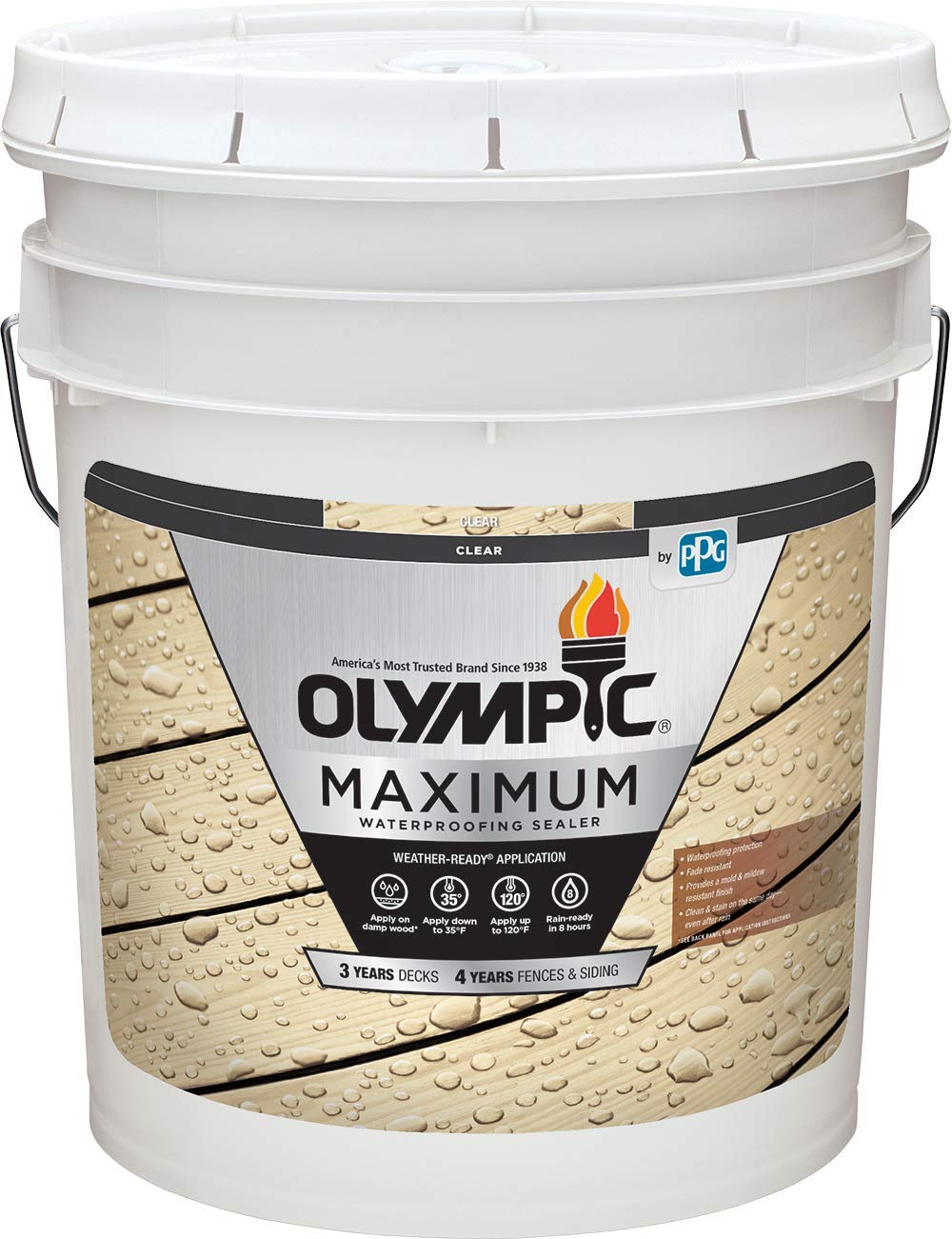 Olympic Maximum Wood Sealer For Decks, Fences, Siding, and Other Outdoor Wood Structures