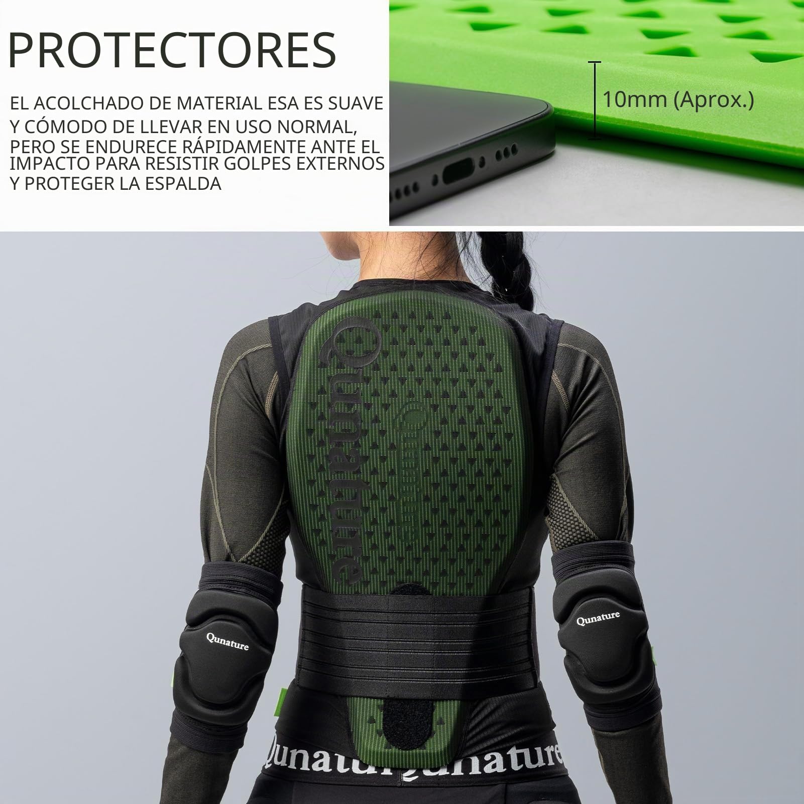 Chaleco de Esquí al Aire Libre para Hombre y Mujer, Chaleco Transpirable Anti-Impacto Protección de Espalda y Lumbar