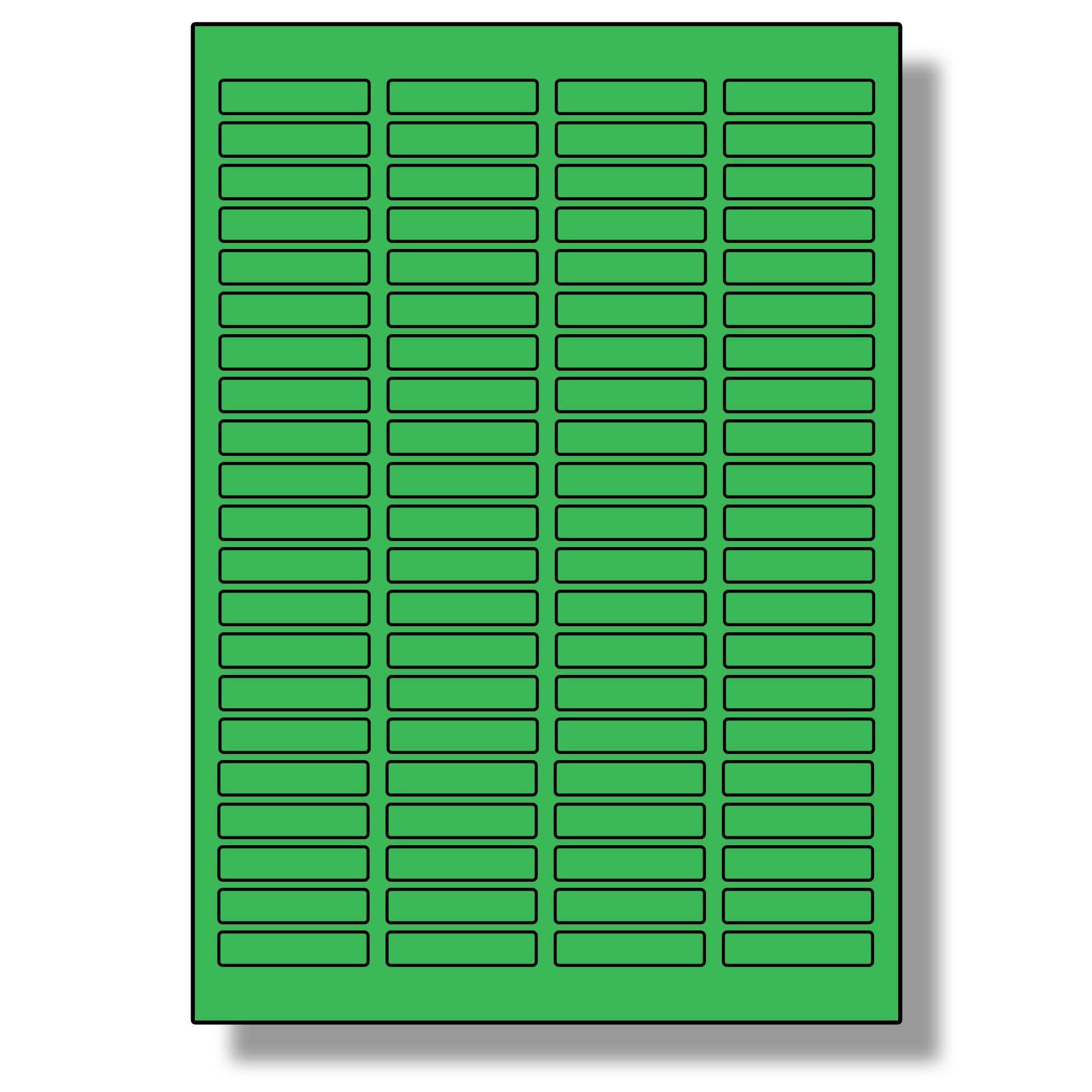 Label Planet® 84 Per Sheet, 50 Sheets (4200 Green Labels). Coloured Paper Labels, 46 x 11.1mm, LP84/46 C. — image 1