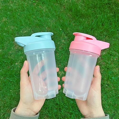 Miniatura 6 de Shaker Bottle Protein Shakes Cup y botella agitadora de 10 onzas10.1 fl oz con bolas batidoras, juego de botellas de proteínas, plástico sin BPA
