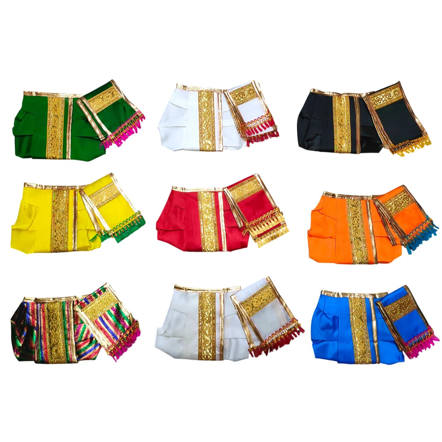 Navagraham God Dress Set | Panjakejam Dhoti with Towel for Idol | Best Fit for 1 to 2 Feet Statue | Navagraha Shanti Pooja Sarkar Poshak | Traditional God Clothing Set-image-26