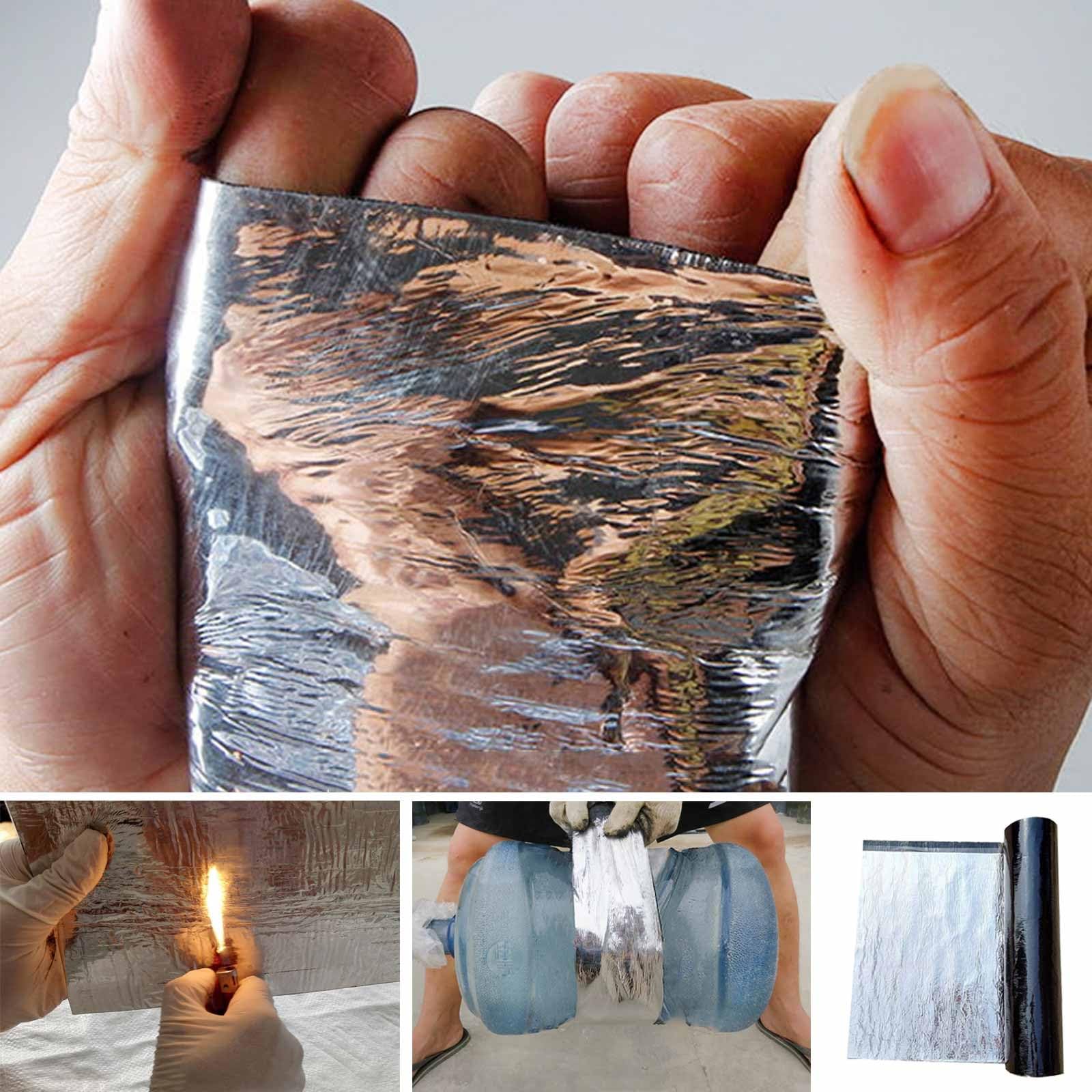 Cinta Reflectante de Asfalto de Papel de Aluminio, Sellador para Tapajuntas, Cinta de Reparación de 1,5/2,0 mm de Espesor, Cinta Bituminosa, Relleno de Grietas para Techos, Parches De Fugas(Silver 1.5