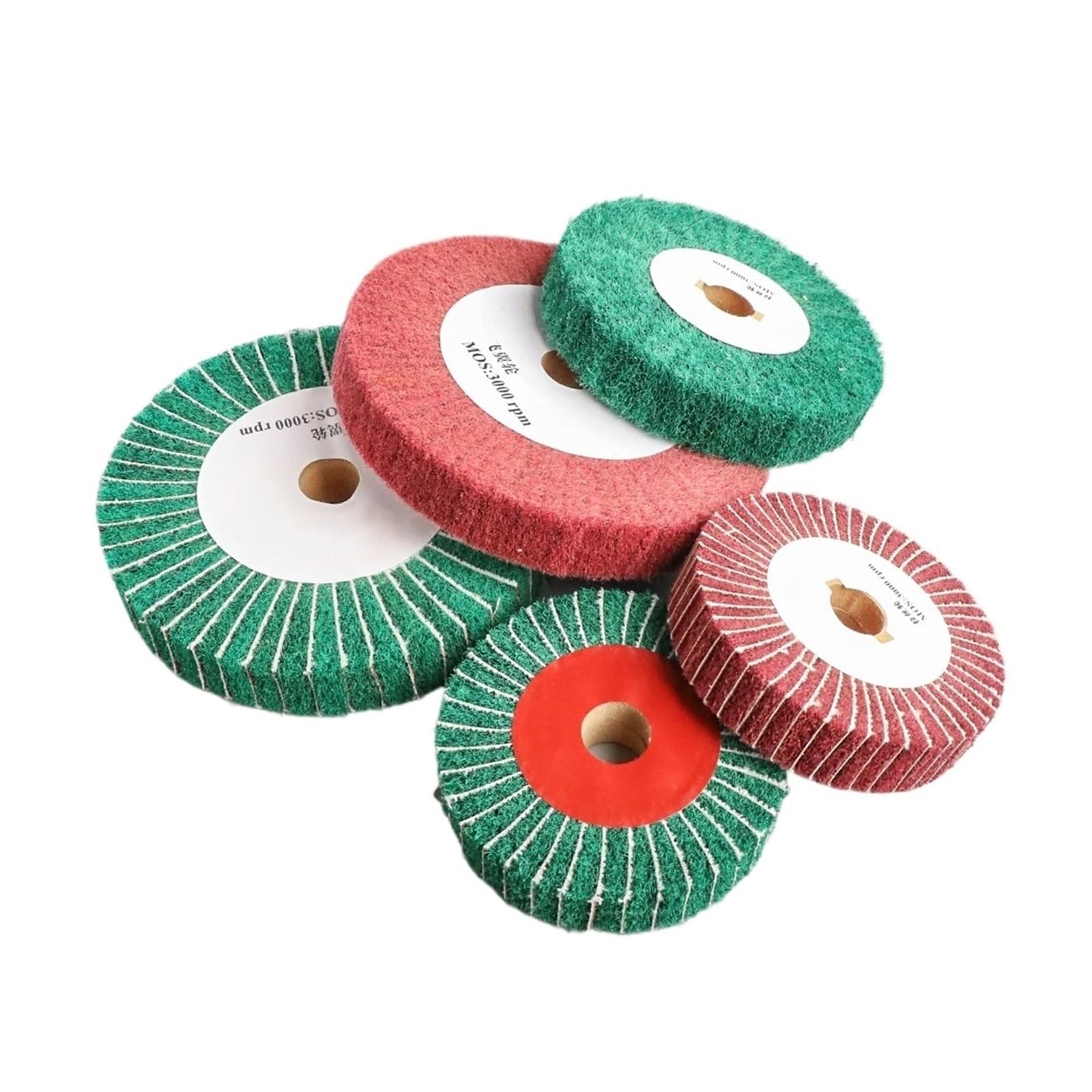 unidad de disco pulido fibra nailon con láminas 1 unidad de cepillo pulido nailon 100/125/150/200/250/300 mm, tambor desbarbado for acero inoxidable(Green P180,300x25mm)