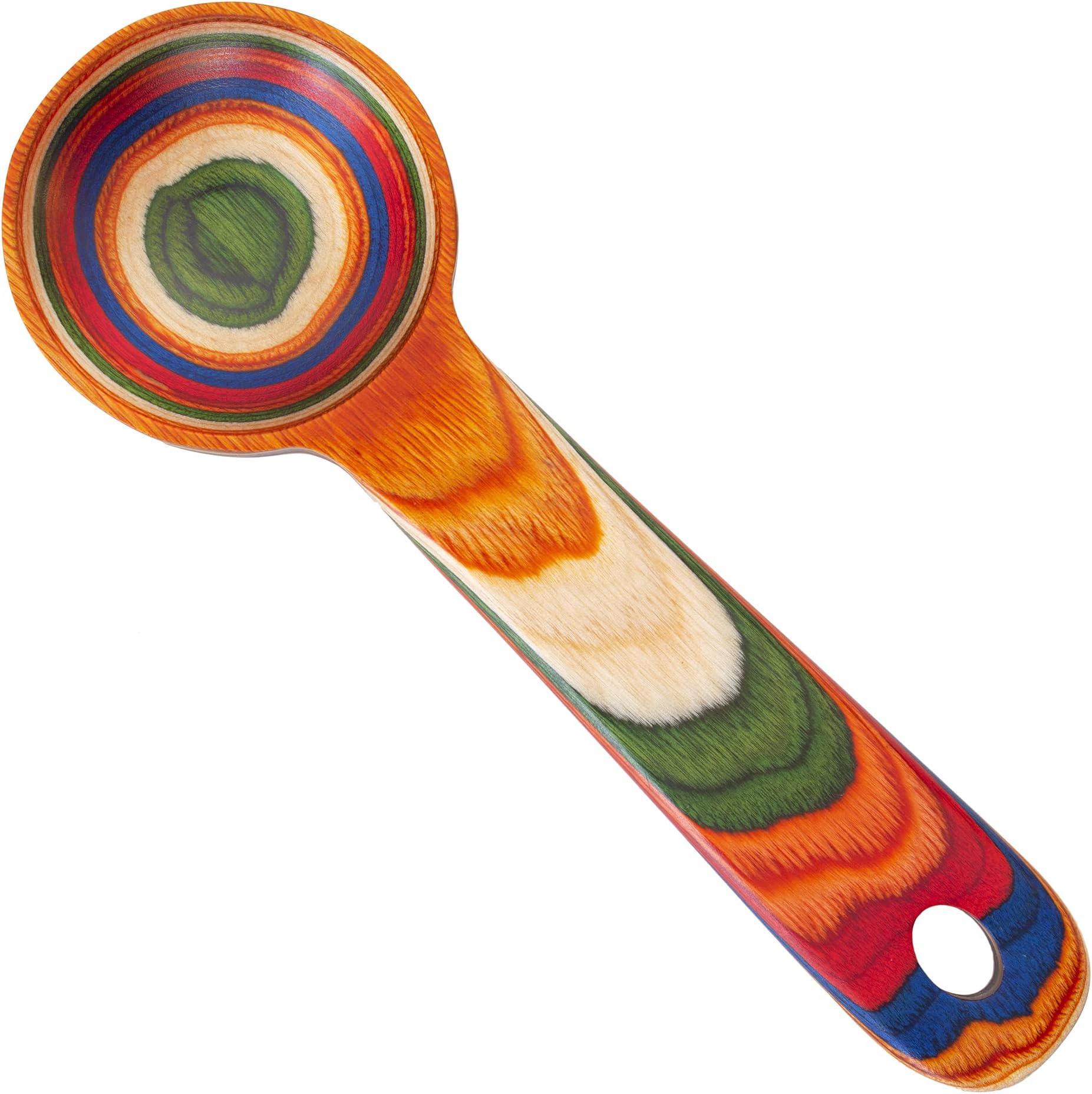 Baltique Marrakesh Collection Wooden Coffee Scoop โ Colorful Birch Wood Reusable Scoop for Ground Coffee, Protein Powder & More