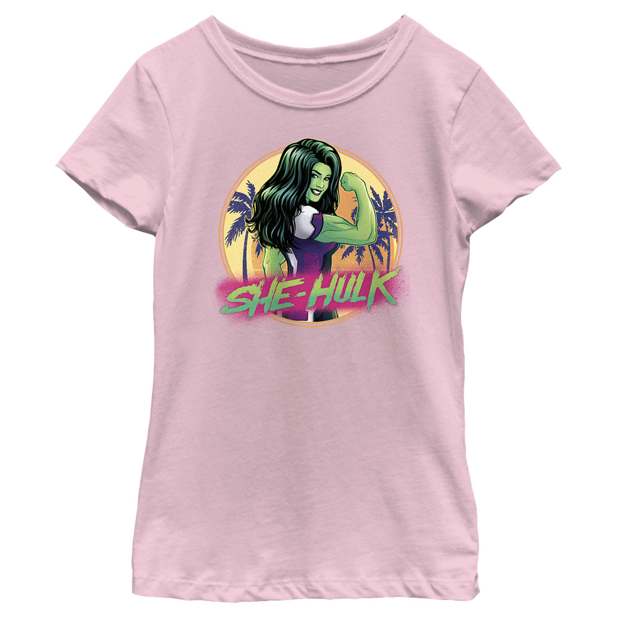 T-shirt She-Hulk pour fille Marvel rose clair en coton taille L - 5