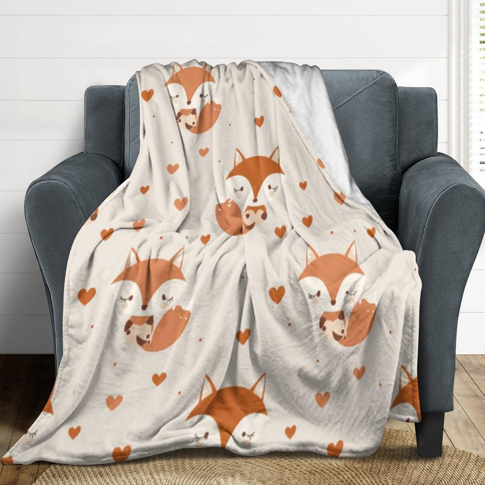 Plaid Fuchs en microfibre premium : une couverture lit et canapé haut de gamme