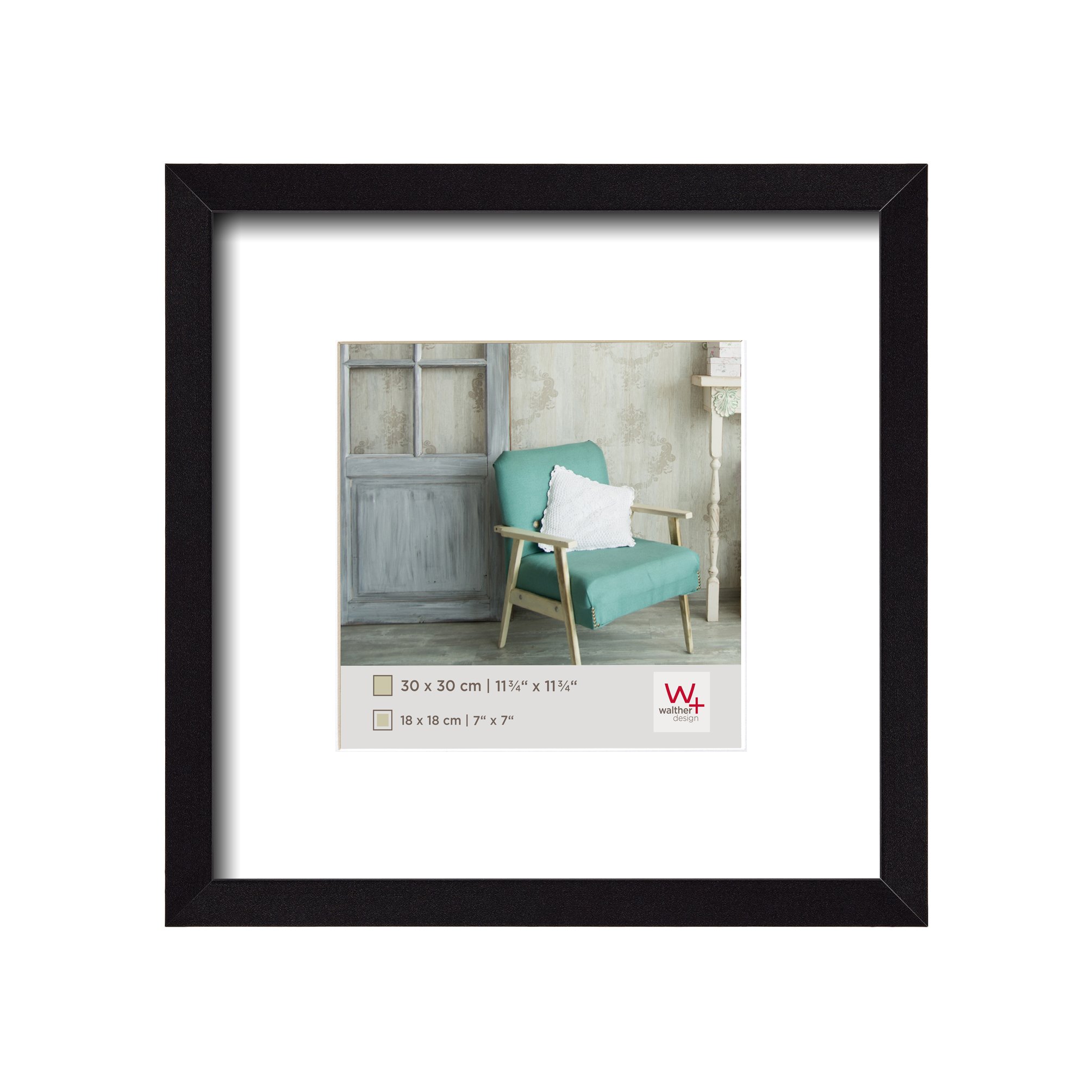 walther design Bilderrahmen schwarz 30 x 30 cm Stockholm EA330B