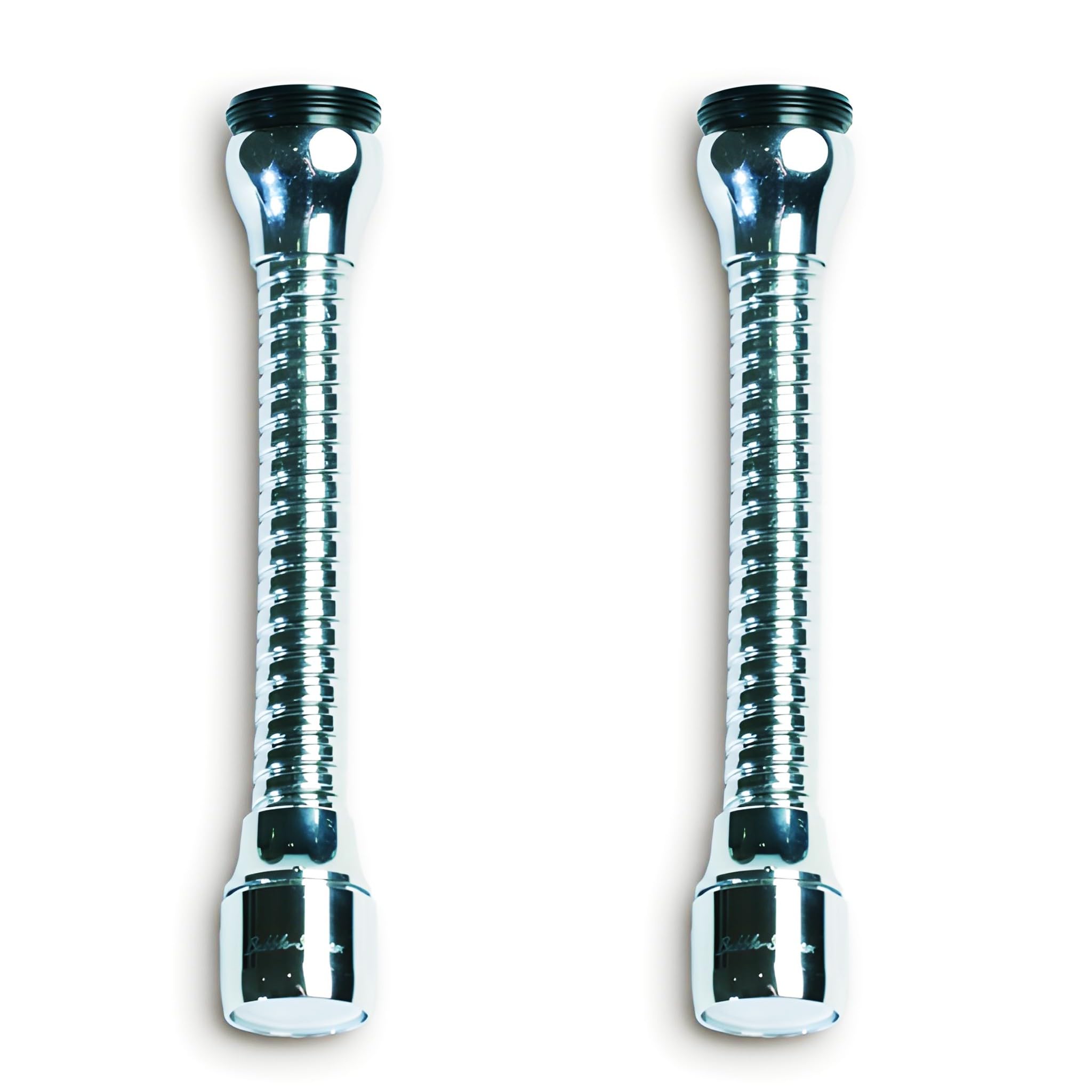 BricoLoco Adaptateur robinet avec rallonge et filtre aérateur économiseur de cuisine, évier ou lavabo, universel filetage mâle M-24 x 100 ou femelle H-22 x 100 (2)