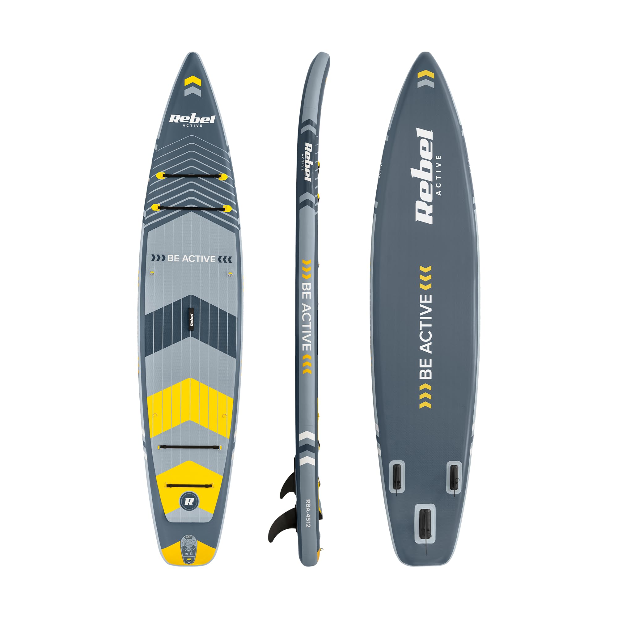 Rebel Electro Deska SUP PRO Touring Pompowana z Siedziskiem do Pływania Drop-Stitch 381 cm Zestaw Wiosło Pompka Plecak RBA-4512