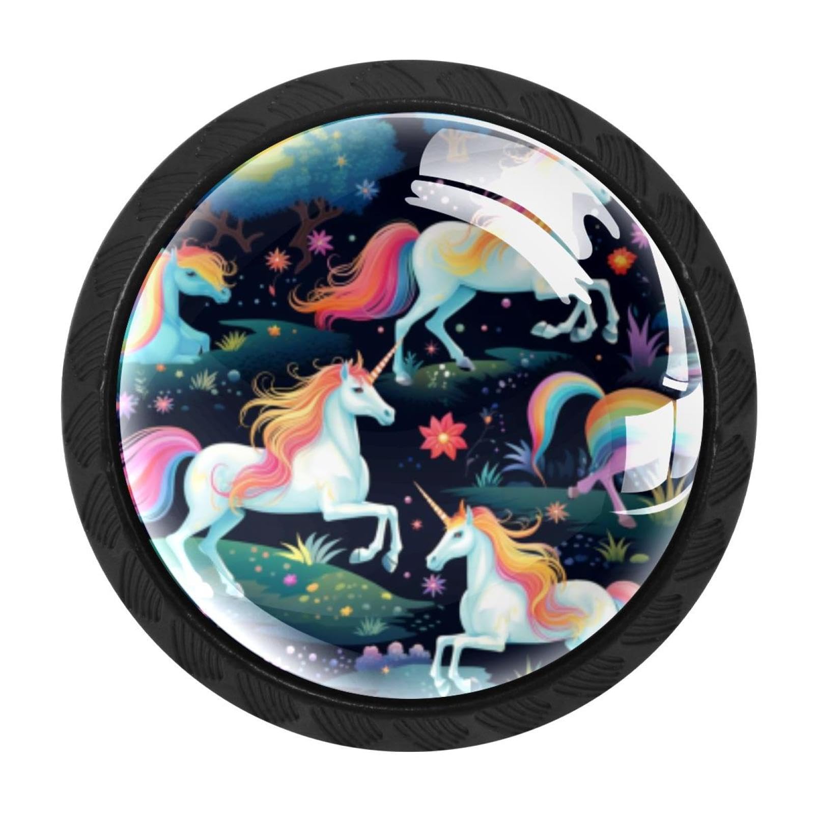 Chenzzzz Multicolored 19 Rainbow Unicorn Cabinet Knobs 4 Pieces Drawer Kitchen Cabinets Dresser Cupboard Wardrobe Unique Pulls Handles