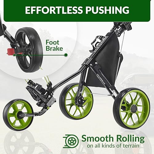 Miniatura 4 de Caddytek CaddyLite 11.5 V3 Carrito de bolsa de palos de golf de 3 ruedas, SuperLite Deluxe, ligero, fácil de plegar