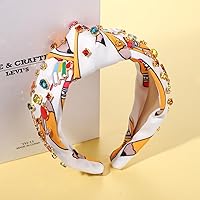 Vista 5 de mokkia Diadema para profesora, accesorios para mujer, lápiz de libro, diadema con diamantes de imitación adornados con cristales y nudos, regalos