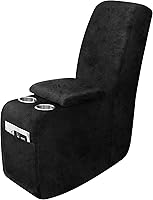 Vista 57 de Fundas para sillas reclinables con aspecto de cuero, funda elástica de 4 piezas, funda suave para silla reclinable, protector de muebles lavable