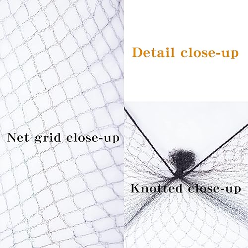 Miniatura 7 de WeKen Paquete de 20 redes para el cabello con borde elástico invisible, 19.7 in, 20 pulgadas, color negro