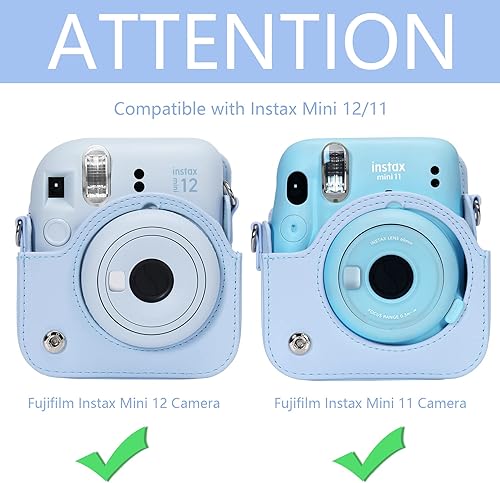 Miniatura 2 de Aenllosi Funda protectora de piel sintética para Fujifilm Instax Mini 1211, funda de viaje para cámara de película instantánea, con bolsillo y