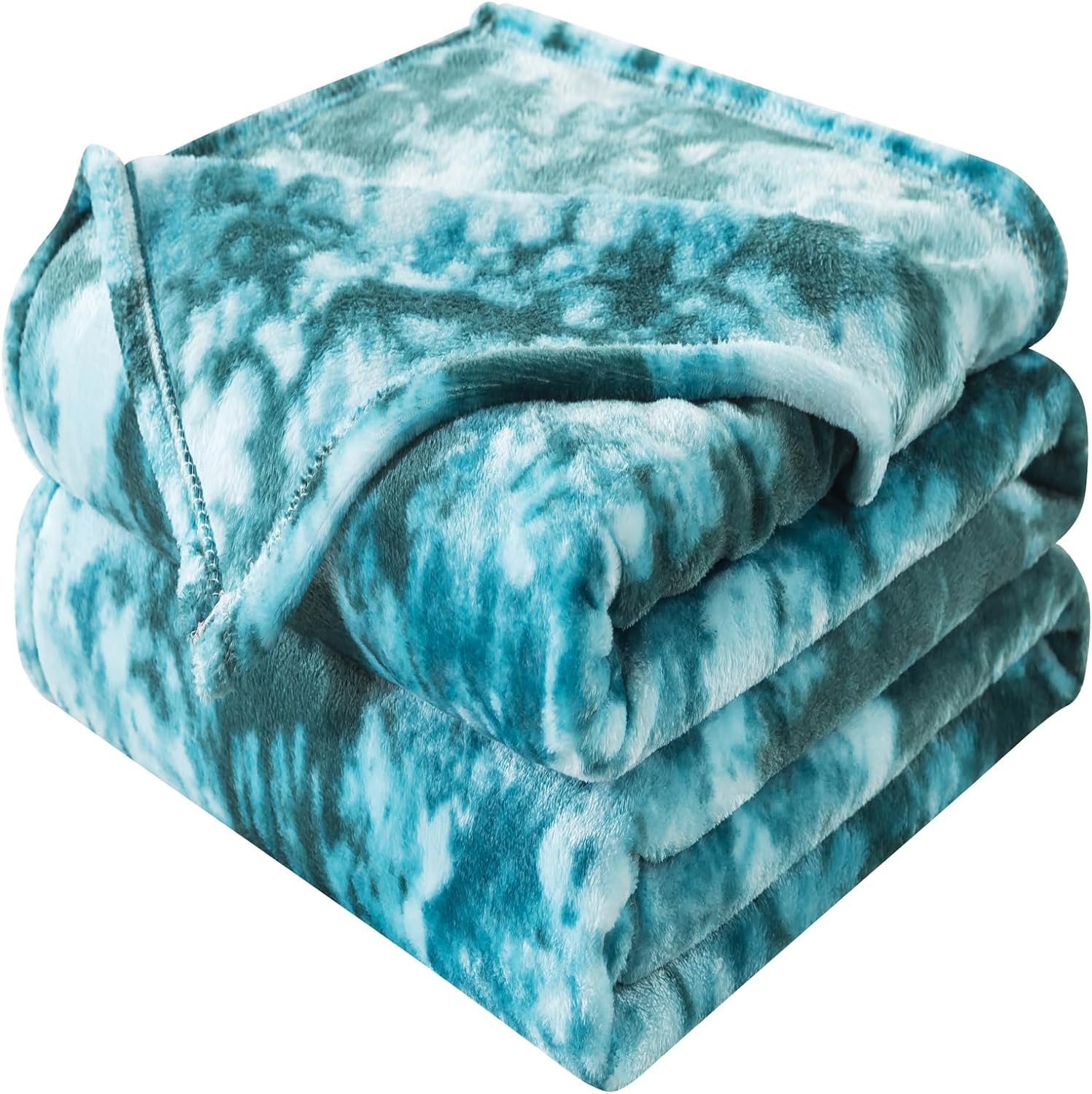 HOZY Fuzzy Faux Fur Throw Blanket, Super Soft and Cozy, Luxury Fluffy Throw Blankets for Bed Couch, Chair and Sofa - Teal, 220 X 240cm