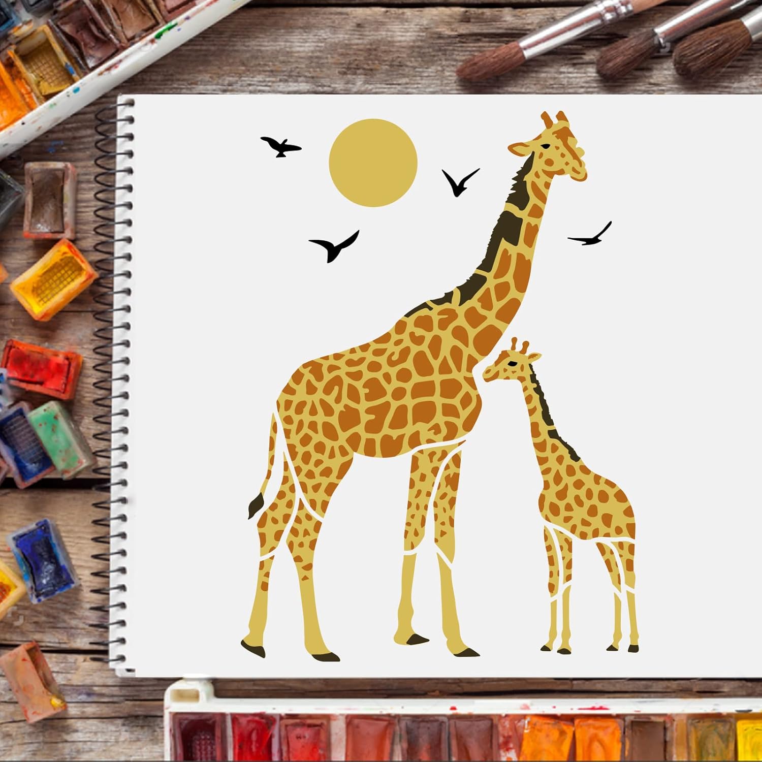 FINGERINSPIRE 2 Plantillas De Jirafas En Capas De 11.7 X 8.3 Pulgadas
