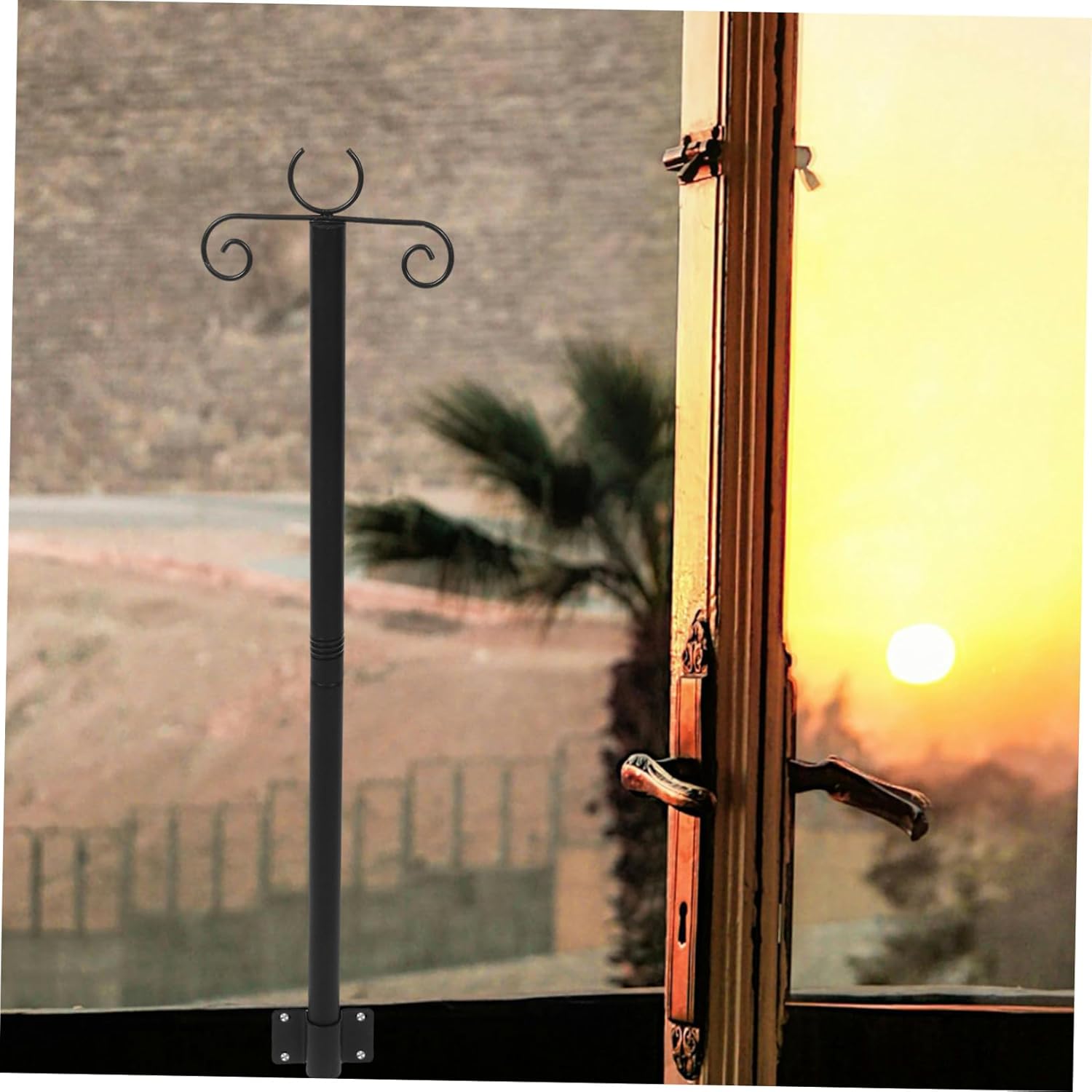 Hemoton 2sets Outdoor Hanging Light Support Rod Heavy Duty Bird Feeder and String Light Pole for Patios Yards and Fences Easy Installation Versatile Use