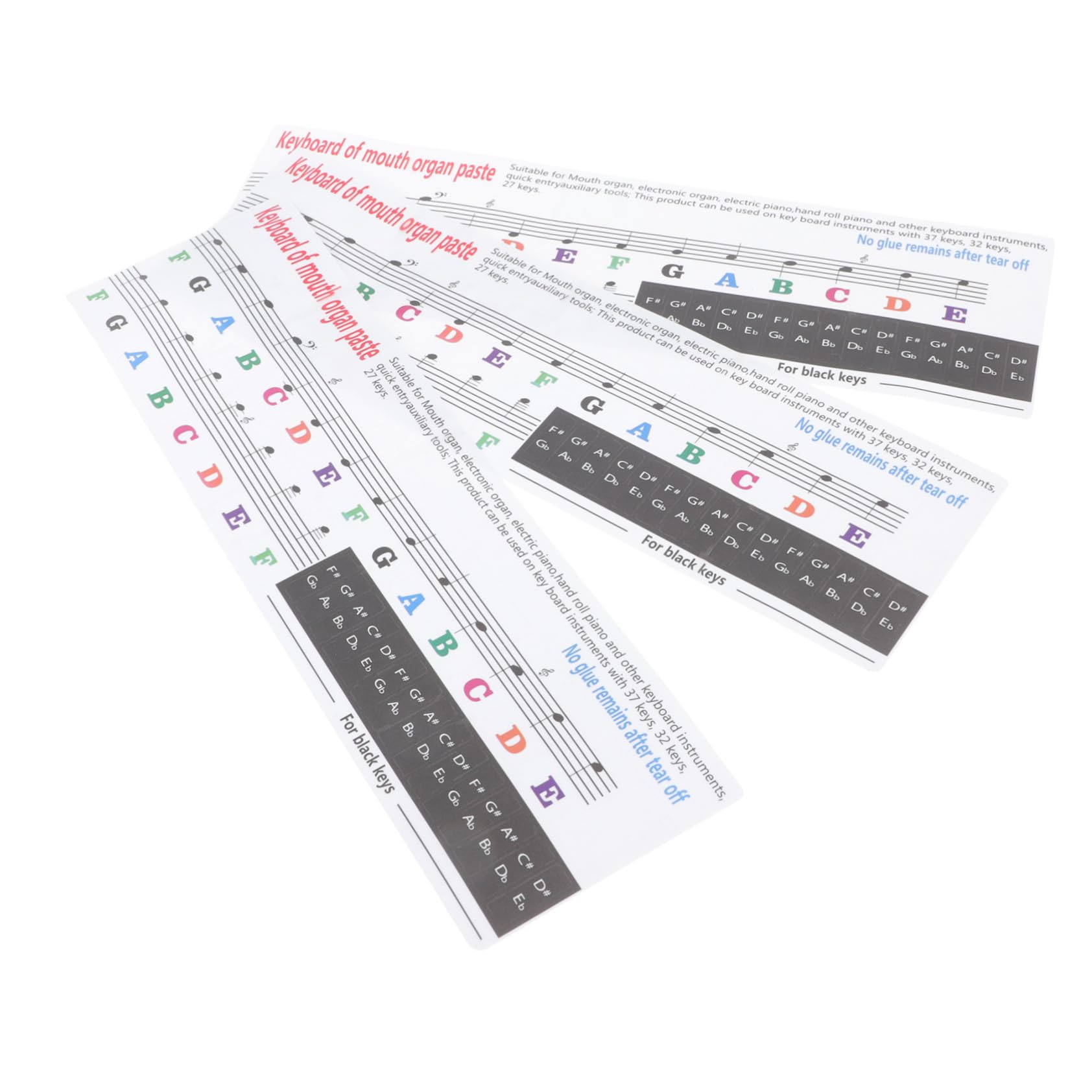 EPIGEIST 3pcs Melodica Stickers for Boys and Girls Piano Learning Decals Harmonica Practice Accessory Accordion Stickers Boys and Girls Instruments 32 Keys