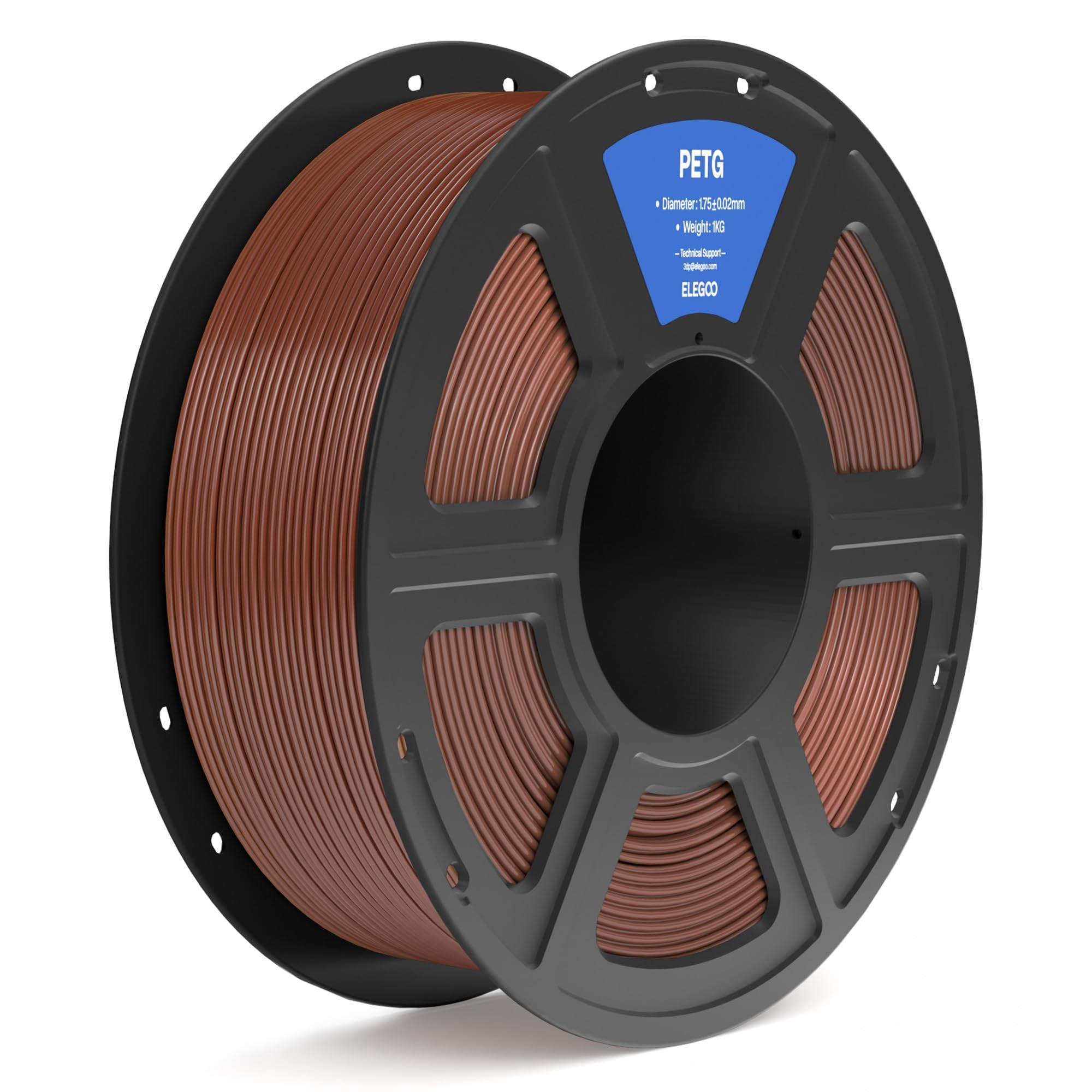 ELEGOO PETG Filament 1.75mm Brown 1KG, 3D Printer Filament Dimensional Accuracy +/- 0.02 mm, 1kg Spool(2.2lbs) Fits for Most FDM 3D Printers