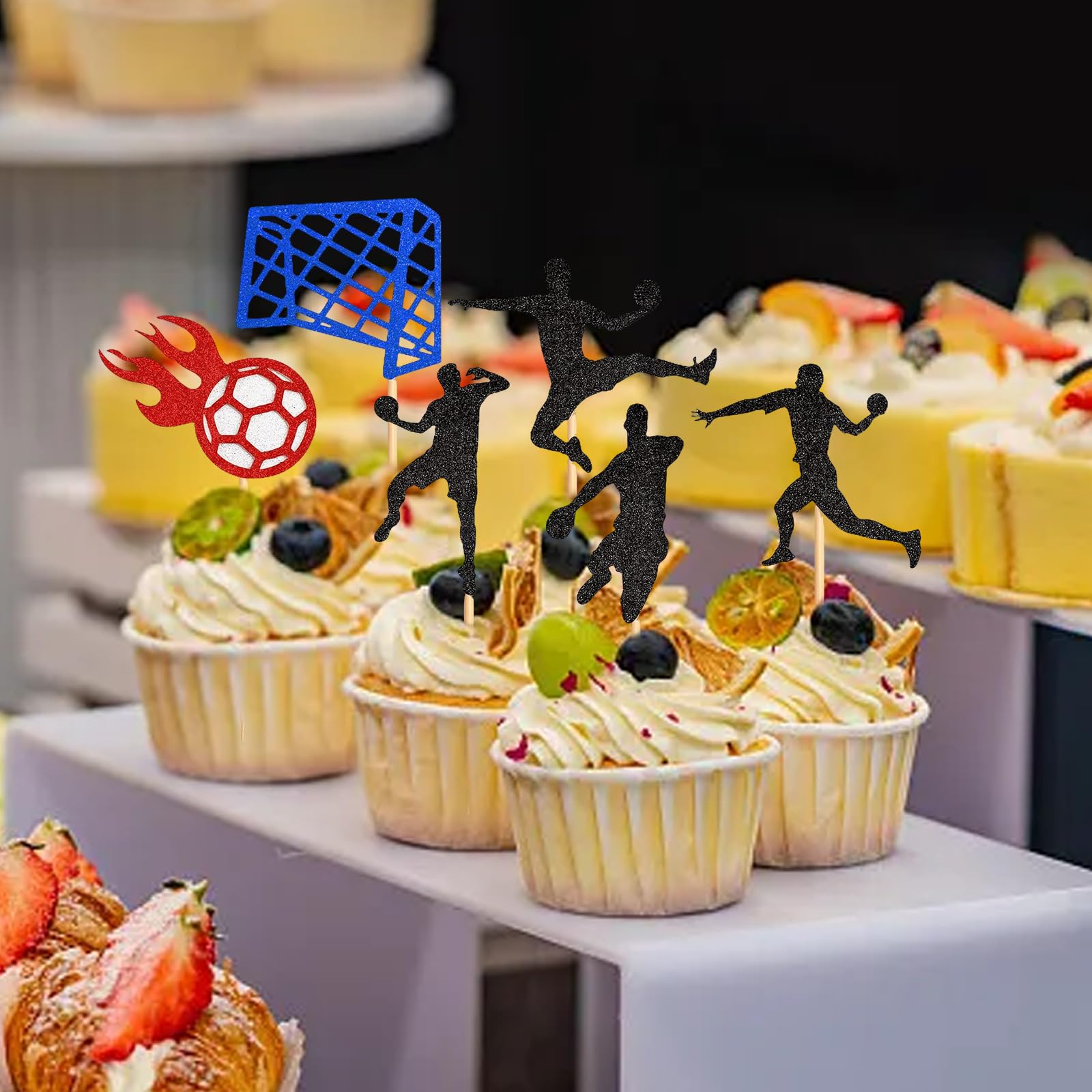 30 Stück Handball Cupcake-Dekoration – 6 Verschiedene Motive, Aus Karton, Für Sportpartys & Geburtstage