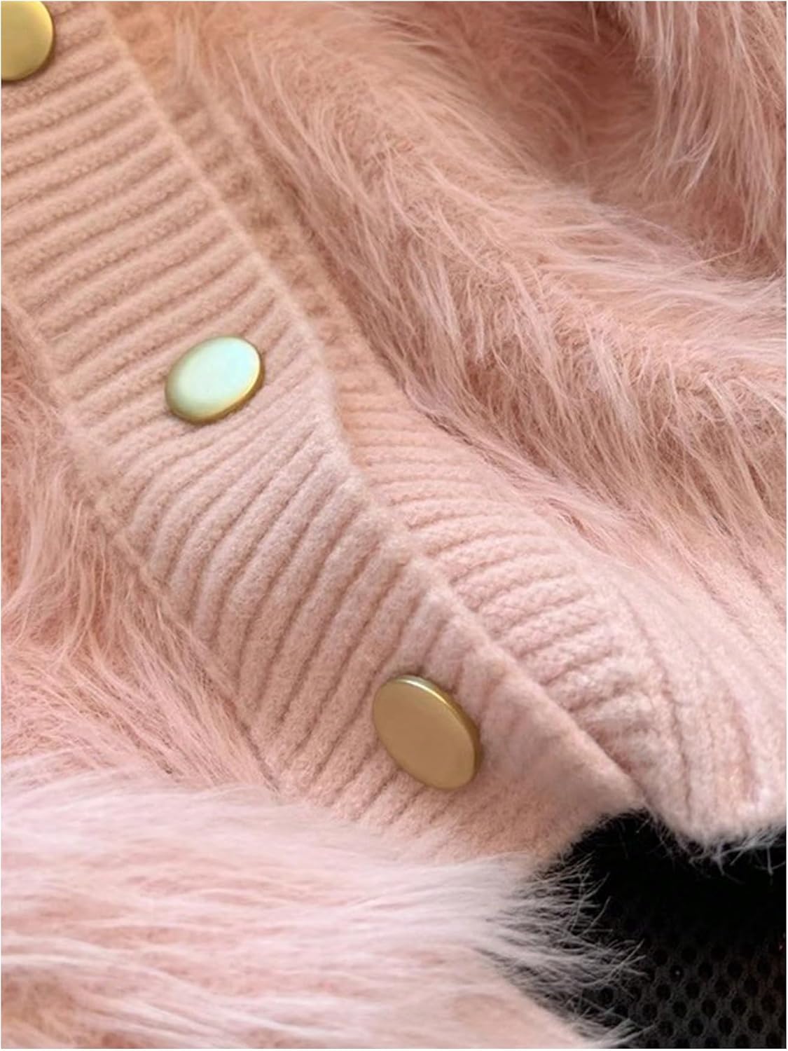 WDIRARA Women's Fuzzy Cardigan Sweaters Long Sleeve Button Down Warm Knit Outerwear - Image 4