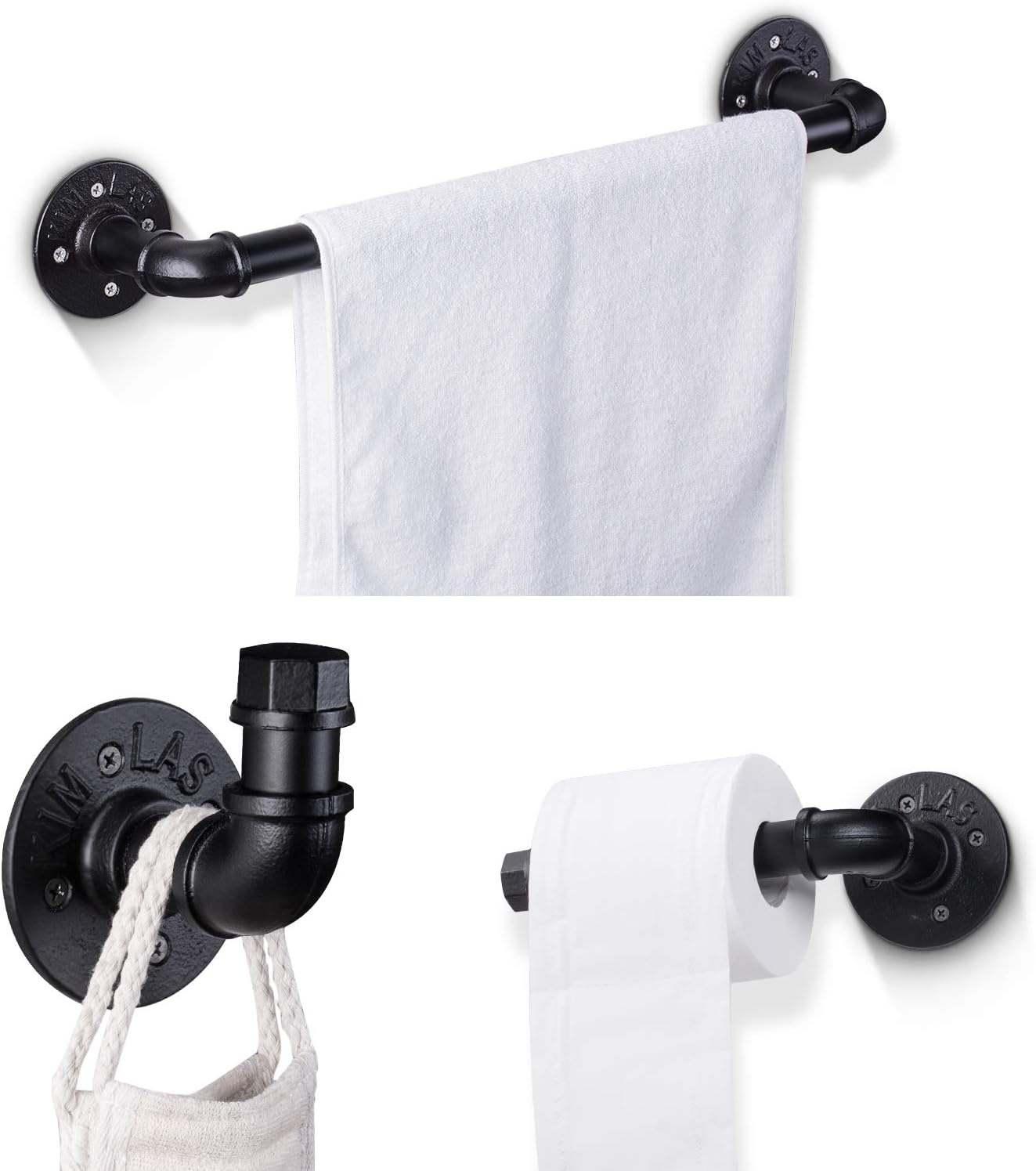 Amazon.com: Elibbren Industrial Pipe Bathroom Hardware Fixture Set ...