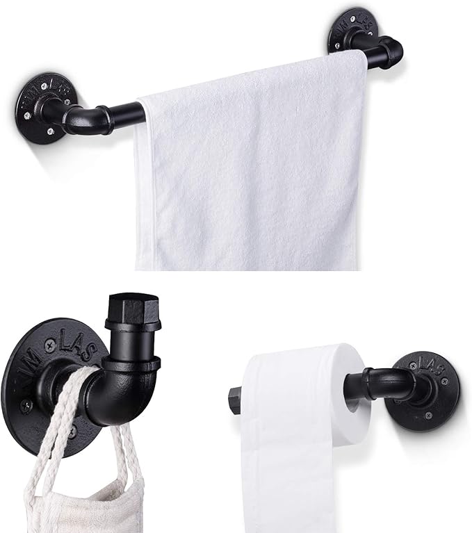 Elibbren Industrial Pipe Bathroom Hardware Fixture Set