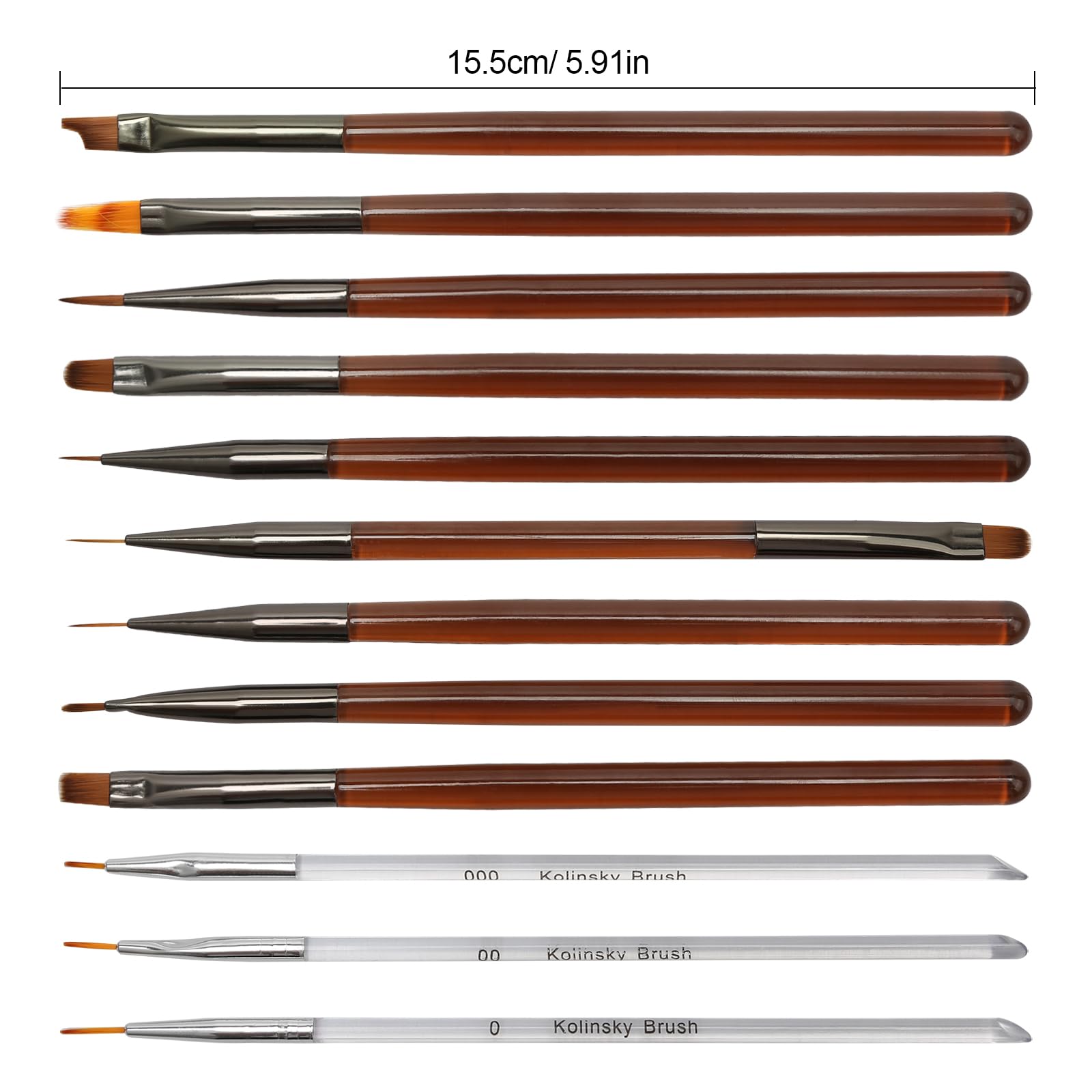 12 Pcs Nail Art Brushes, Acrylic Nail Design Brushes Professional - Image 2