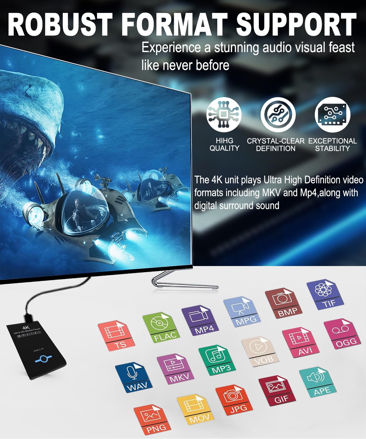 Amazon.com: 4K Ultra HD Media Player 2-in-1 HDD Enclosure for USB