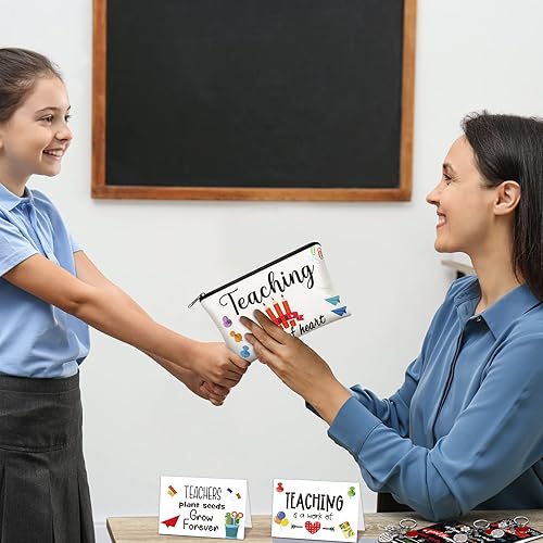 Miniatura 7 de Juego de 36 regalos de agradecimiento al profesor 6 bolsas de maquillaje para profesores 6 llaveros para profesores 6 calcetines de agradecimiento