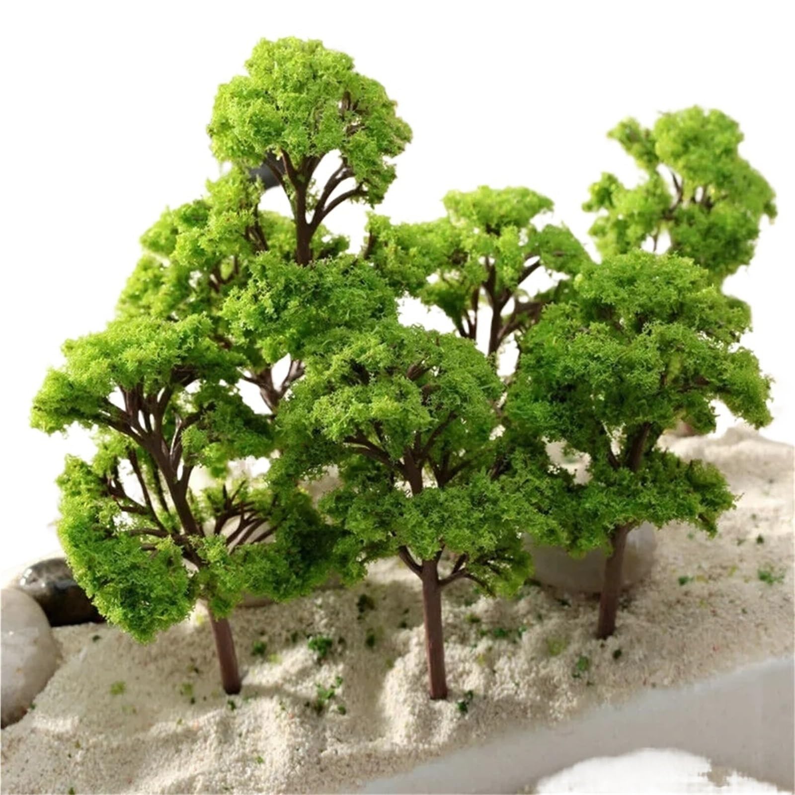 SPPEOUKJ 30-10pcs Model Trees 3D Landscape Artificial Miniature Tree Scenery Decoration Model Willow Trees Layout(7cm 10pcs)